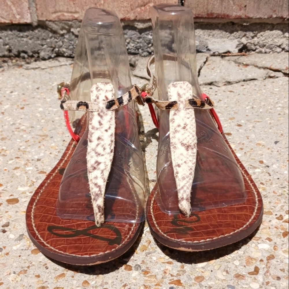 Sam Edelman Gigi Exotic Leather Thong Sandals Sz 10